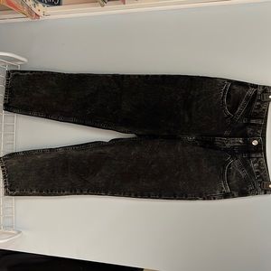 H&M Hi-Rise Black Mom Jeans, Size: 2